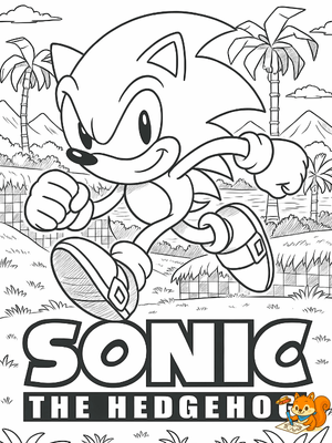 Sonic clásico en movimiento para colorear