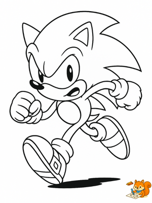 Sonic enfocado y veloz para colorear