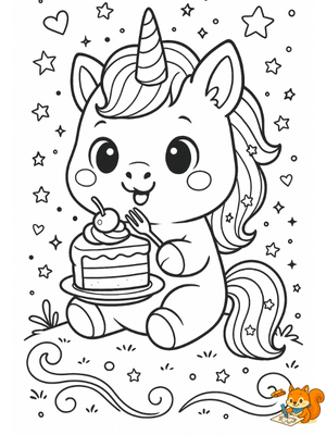 Dibujo de unicornio para imprimir y colorear