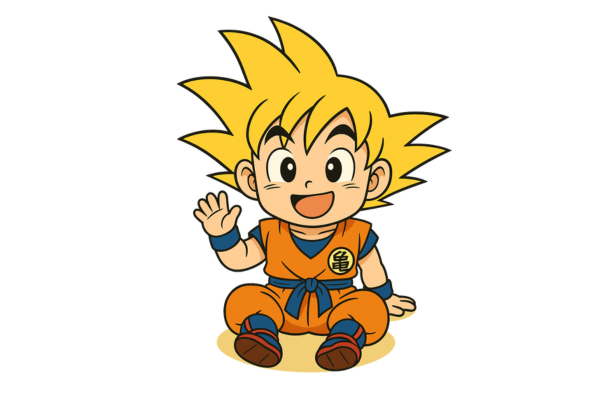 Goku pequeño saludando – Dibujos Dragon Ball para colorear