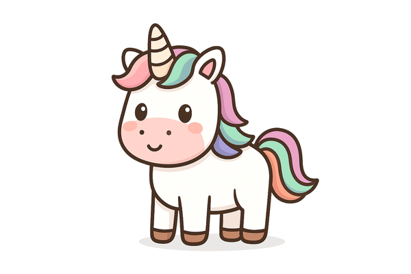 Dibujo kawaii de unicornio para colorear en la categoría de fantasía
