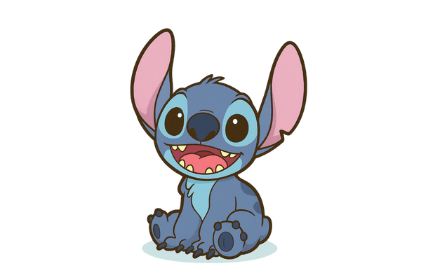 Dibujo para colorear de Disney Stitch sonriente
