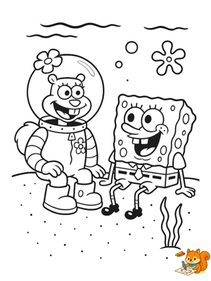 Dibujo para colorear: Arenita Bob Esponja dibujo