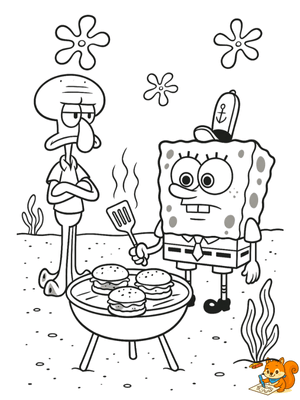 Dibujo para colorear: Dibujos de Bob Esponja y sus amigos
