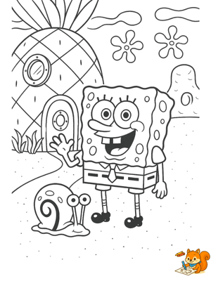 Dibujo para colorear: Gary bob esponja dibujo