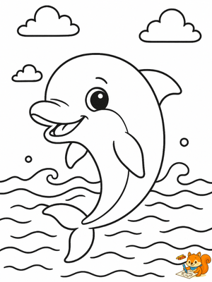 Dibujo para colorear: DelfÍn kawaii