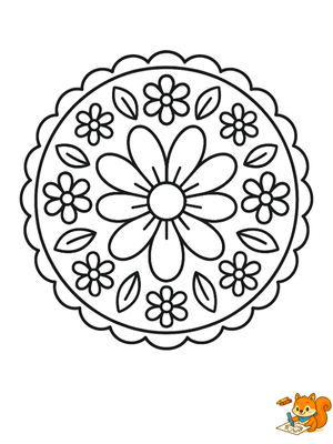 Dibujo para colorear: Mandalas fáciles para niños