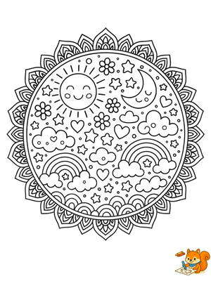 Dibujo para colorear: Mandalas infantiles