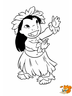 Dibujo para colorear: Dibujos de lilo y stitch para imprimir