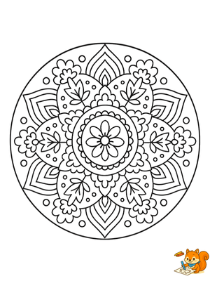 Dibujo para colorear: Mandalas para niños de 8 a 12 años