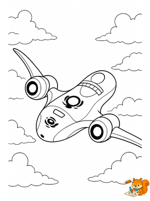 Dibujo para colorear: Nave de Stitch dibujo​