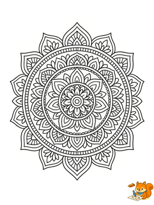 Dibujo para colorear: Mandala dificil para colorear