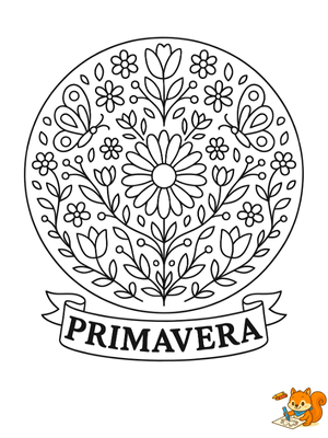 Dibujo para colorear: Mandala primavera