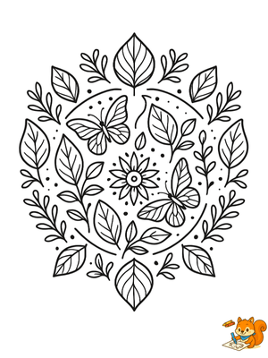 Dibujo para colorear: Mandalas naturaleza