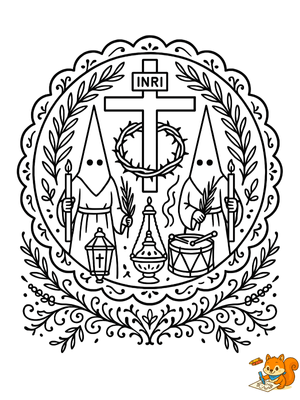 Dibujo para colorear: Mandala Semana santa