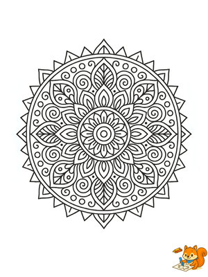 Dibujo para colorear: Mandalas para imprimir y pintar
