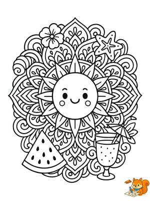 Dibujo para colorear: Mandalas verano