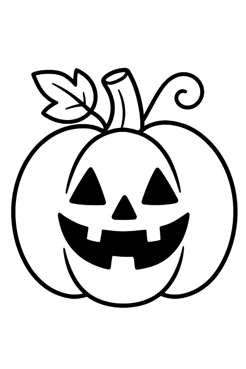 calabaza dibujo facil para niños, perfecta para calcar y decorar en Halloween