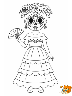 Dibujo para colorear: Catrina para colorear