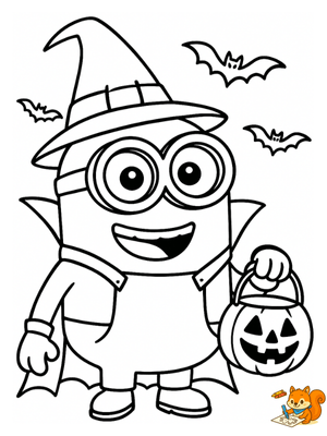 Dibujo para colorear: Minions Halloween para colorear