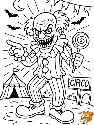 Dibujo para colorear: Dibujos de payasos de terror