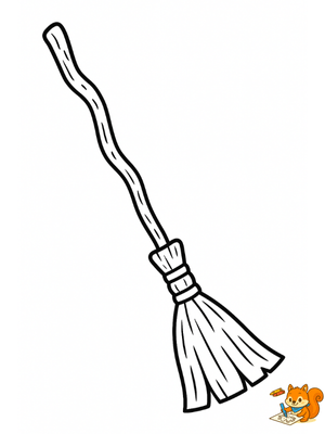 Dibujo para colorear: Escoba de bruja dibujo