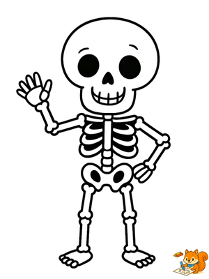 Dibujo para colorear: Esqueleto dibujo facil