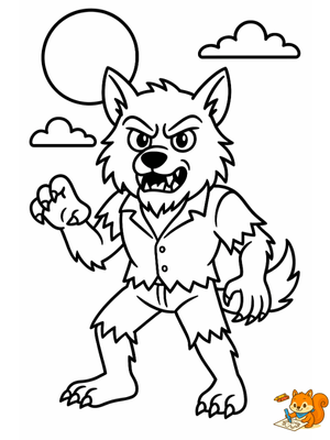 Dibujo para colorear: Hombre lobo dibujos