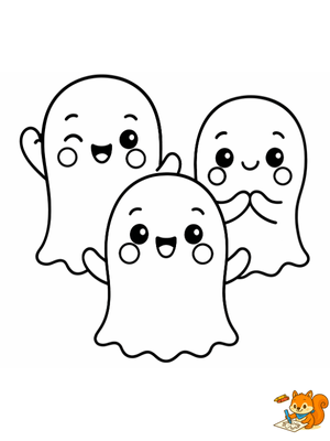Dibujo para colorear: Fantasmas infantiles dibujos​