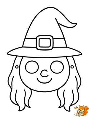 Dibujo para colorear: Mascara de bruja para colorear