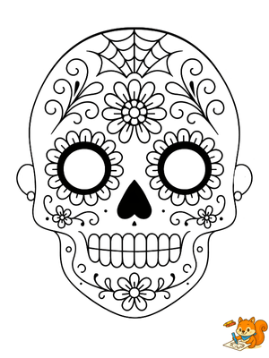 Dibujo para colorear: Mascara de catrina para colorear