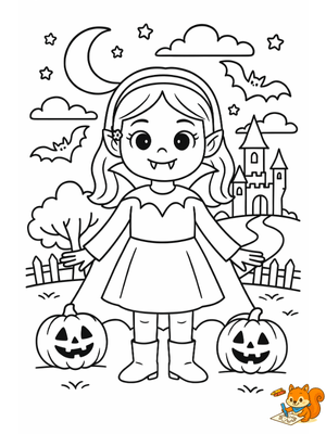 Dibujo para colorear: Dibujo de vampira para colorear