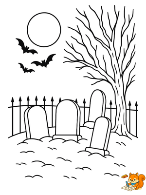 Dibujo para colorear: Dibujo cementerio