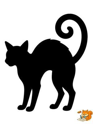 Dibujo para colorear: Siluetas de gatos negros