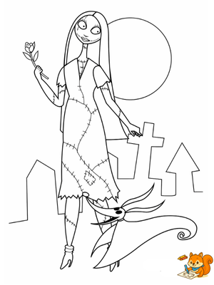 Dibujo para colorear: Sally el extraño mundo de jack dibujo