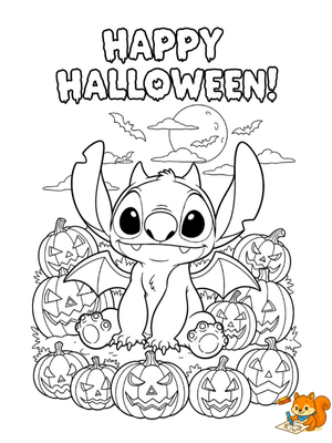 Dibujo para colorear: Stitch Halloween para colorear