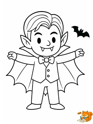 Dibujo para colorear: Vampiro dibujo facil