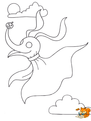 Dibujo para colorear: Zero el extraño mundo de jack dibujos
