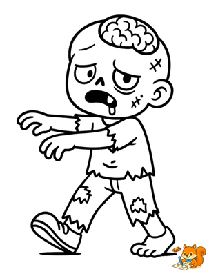 Dibujo para colorear: Zombie dibujo facil