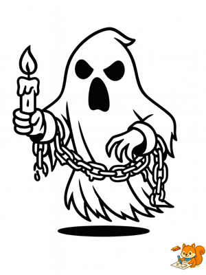 Dibujo para colorear: Dibujos de fantasmas con cadenas