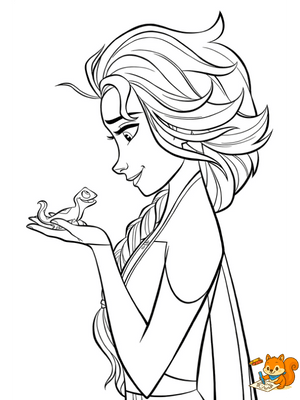 Dibujo para colorear: Elsa dibujos de Frozen 2 para colorear