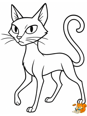 Dibujo para colorear: Gato de Coraline para colorear