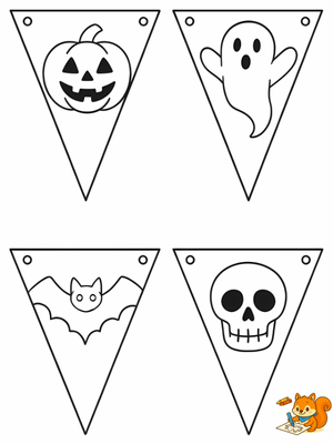 Dibujo para colorear: Guirnalda halloween para imprimir