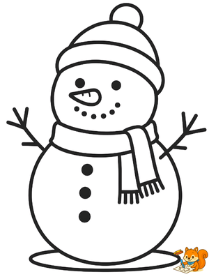 Dibujo para colorear: Dibujos de navidad muñeco de nieve