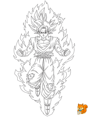 Dibujo para colorear: Dibujos para colorear de Dragon Ball Super Goku ultra instinto​