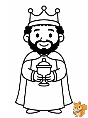 Dibujo para colorear: Baltasar Rey Mago dibujo