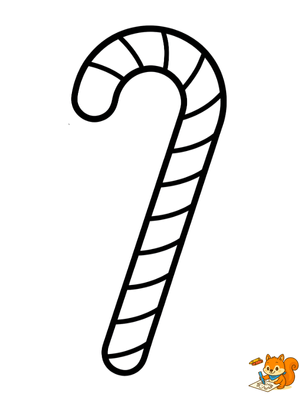 Dibujo para colorear: Baston de caramelo dibujo