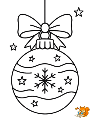 Dibujo para colorear: Bola de Navidad dibujo