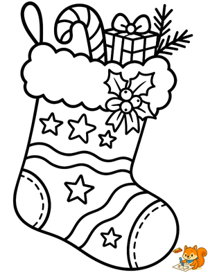 Dibujo para colorear: Calcetin navideño dibujo