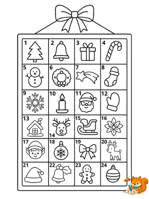 Dibujo para colorear: Calendario de adviento dibujos